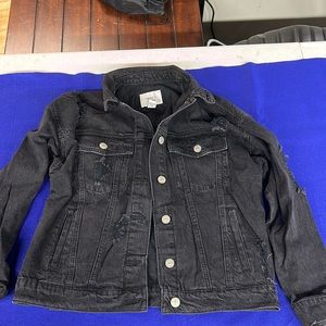 Forever 21 / Black Jean / Distressed / Button Down Jacket/ Small